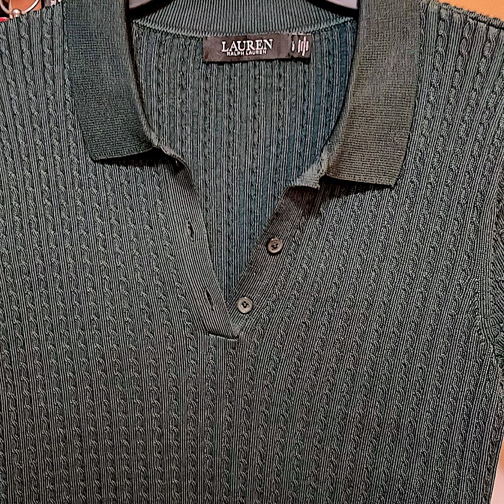 Ralph Lauren Dark Green Polo Dress Viscose Blend NWOT Sz L